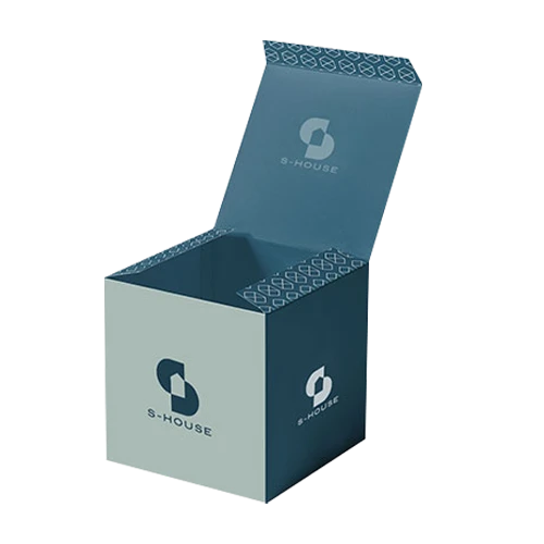 Custom printed product box with 1-2-3 bottom lock style and tuck top