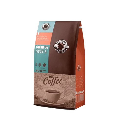 Custom branded packaging with full color printing and matte finish, ideal for food and coffee brands