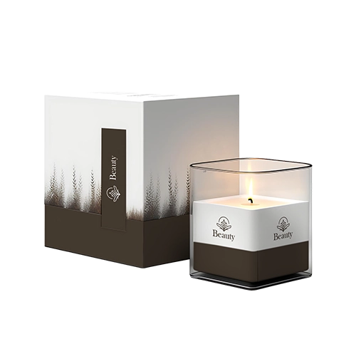Eco-friendly candle both with white and and black pattern and matte finish