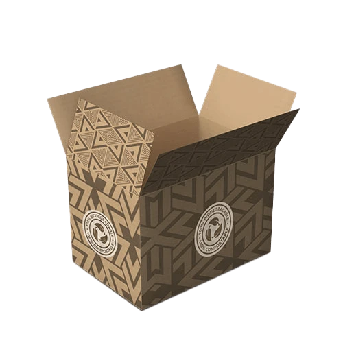 Recycled cardboard box with custom size and printing, ideal for product packaging