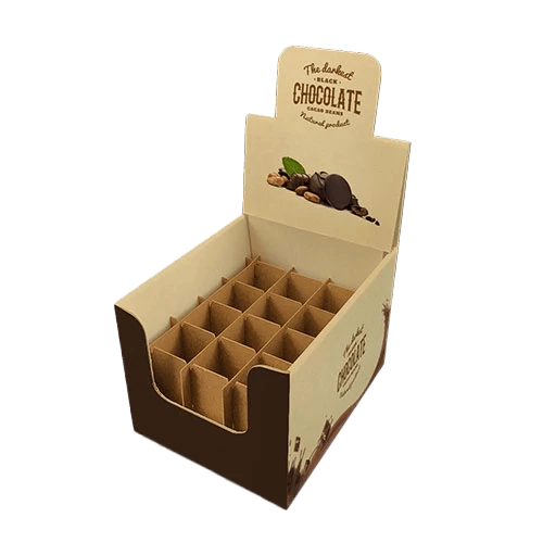 Recycled fence partitions packaging in a display box, ideal solution for production display and protection
