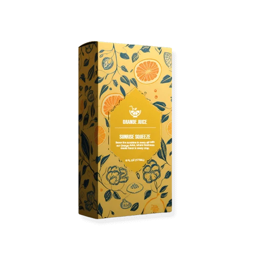 Custom printed product packaging with matte lamination, featuring colorful design and elegant tuck box style