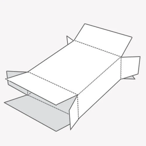 3D template of box with seal end top and bottom flaps