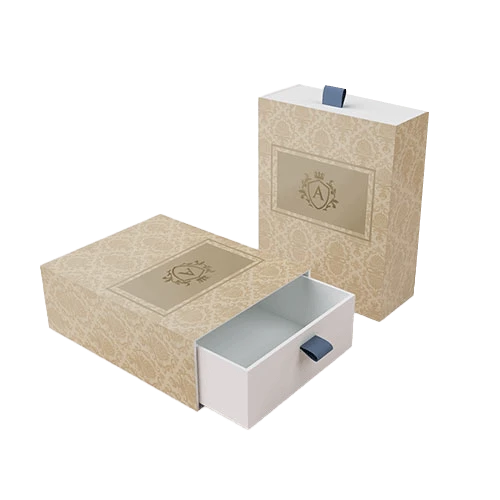 Custom slide and match boxes with protective lamination coating and personalised ribbon for easy opening