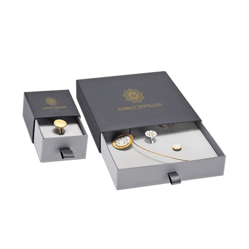 Jewelry slide and match box with matte finish and foam insert for engaging product display and protection